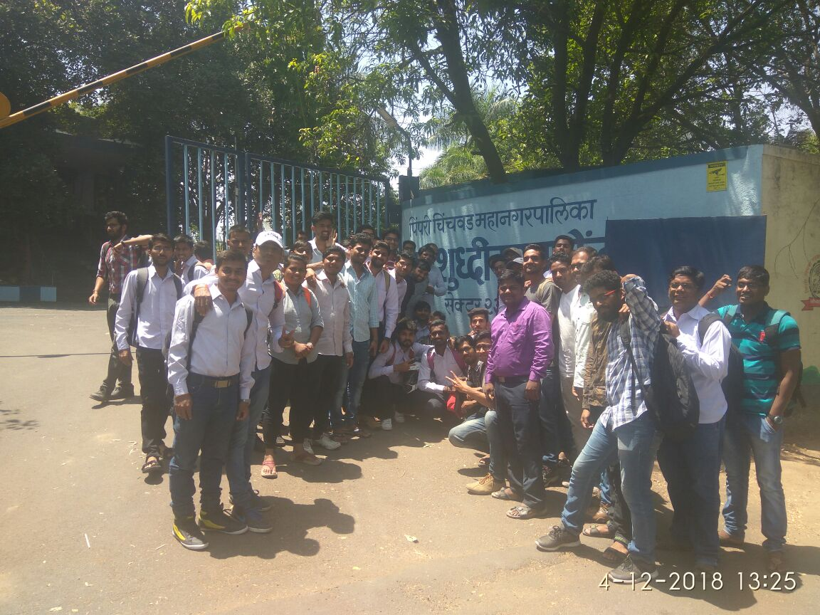 Industrial visit at Water Pumping Station, Nigdi for B E Mechanical engineering students to study  pumping system